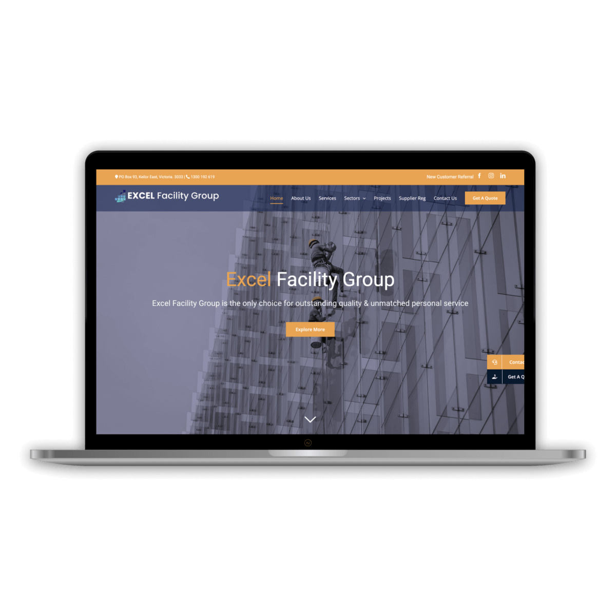 Excel Facility Group - Website Design and Development - NeMo Technology