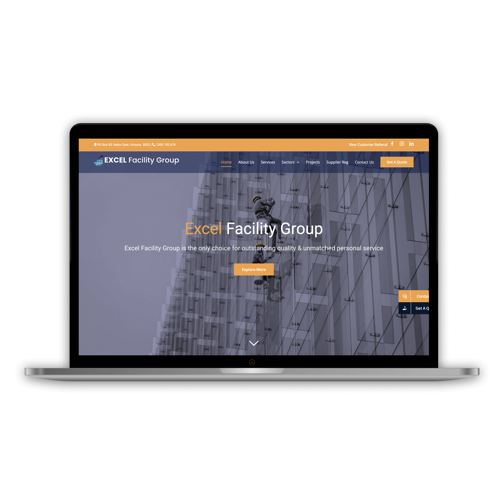 Excel Facility Group website by Nemo Technology